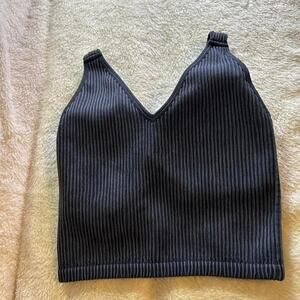 Black ribbed tank top activewear